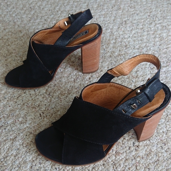 Alberto Fermani Black suede Leather Heels size 37 - Picture 3 of 15